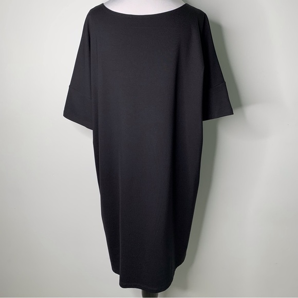 HATCH Women's Black Scoop Neck Mini Length Maternity T-Shirt Dress Size 2 Medium - Picture 5 of 11